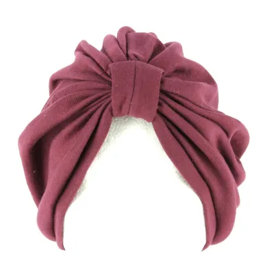 Turban Chimiothérapie Coton Prune- Traclet Reference : 10484 | Chapellerie Traclet