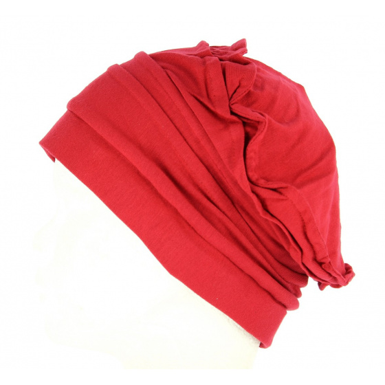 Toque Femme Chimiothérapie Bambou Rouge Foncé- Mtm 