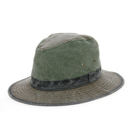 Safari Hat Logan Cotton Olive & Brown - Traclet