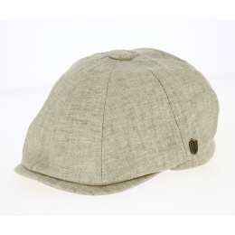 8-Panel Sao Linen & Cotton Cap Beige - Traclet