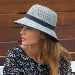 Chapeau Cloche Anna Noir & Blanc- Emthunzini Hats
