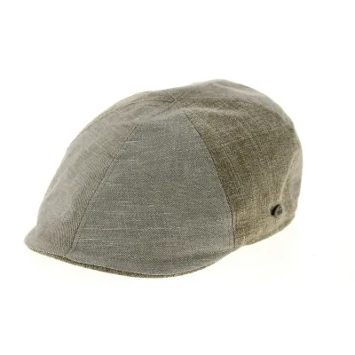 Casquette Bombée Patchwork Lin & Coton Beige- Traclet Reference : 10510 | Chapellerie Traclet