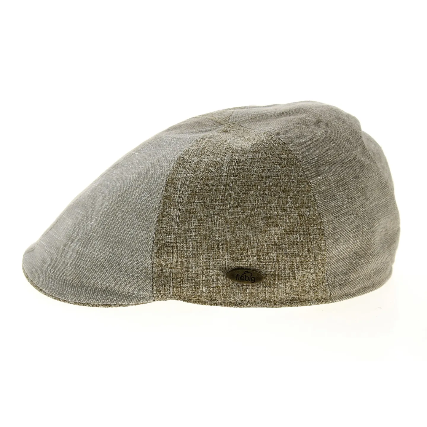 Rounded Patchwork Linen & Cotton Cap in Beige - Traclet Reference: 10510 | Traclet Hat Shop