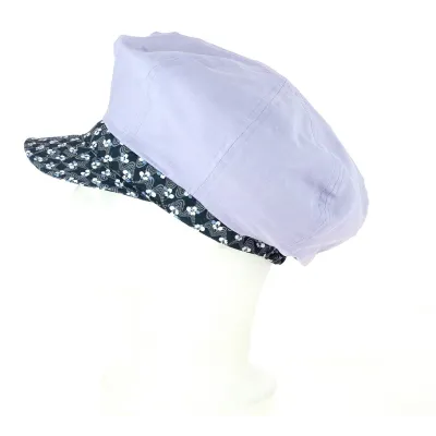 Sophie Newsboy Cap Lilac/Blue Cotton - Crambes Reference: 10518 | Chapellerie Traclet
