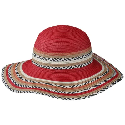 Capeline Guadalupe Paille Papier Rouge- Traclet Reference : 10519 | Chapellerie Traclet