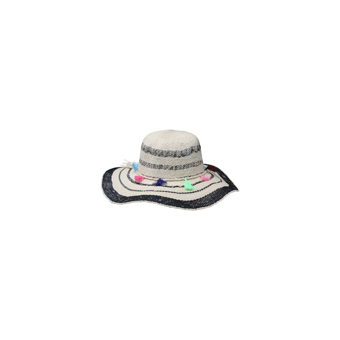 Capeline Atenas Paille Papier Pompons- Traclet Reference : 10520 | Chapellerie Traclet