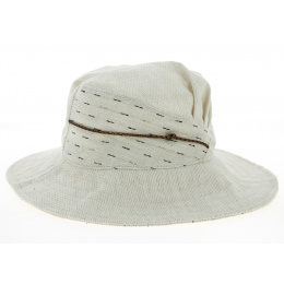 Bronze & Metallic Linen Women's Wide-Brimmed Hat - Mtm