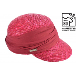Natural Straw Cap Wine Red - Seeberger