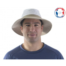 White & Beige Medium Brim Parisian Hat - Soway
