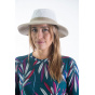 Parisian Medium Brim Hat White & Beige - Soway