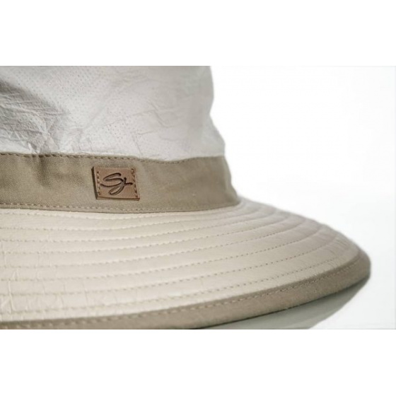 Medium Brim Parisian Hat White & Beige - Soway