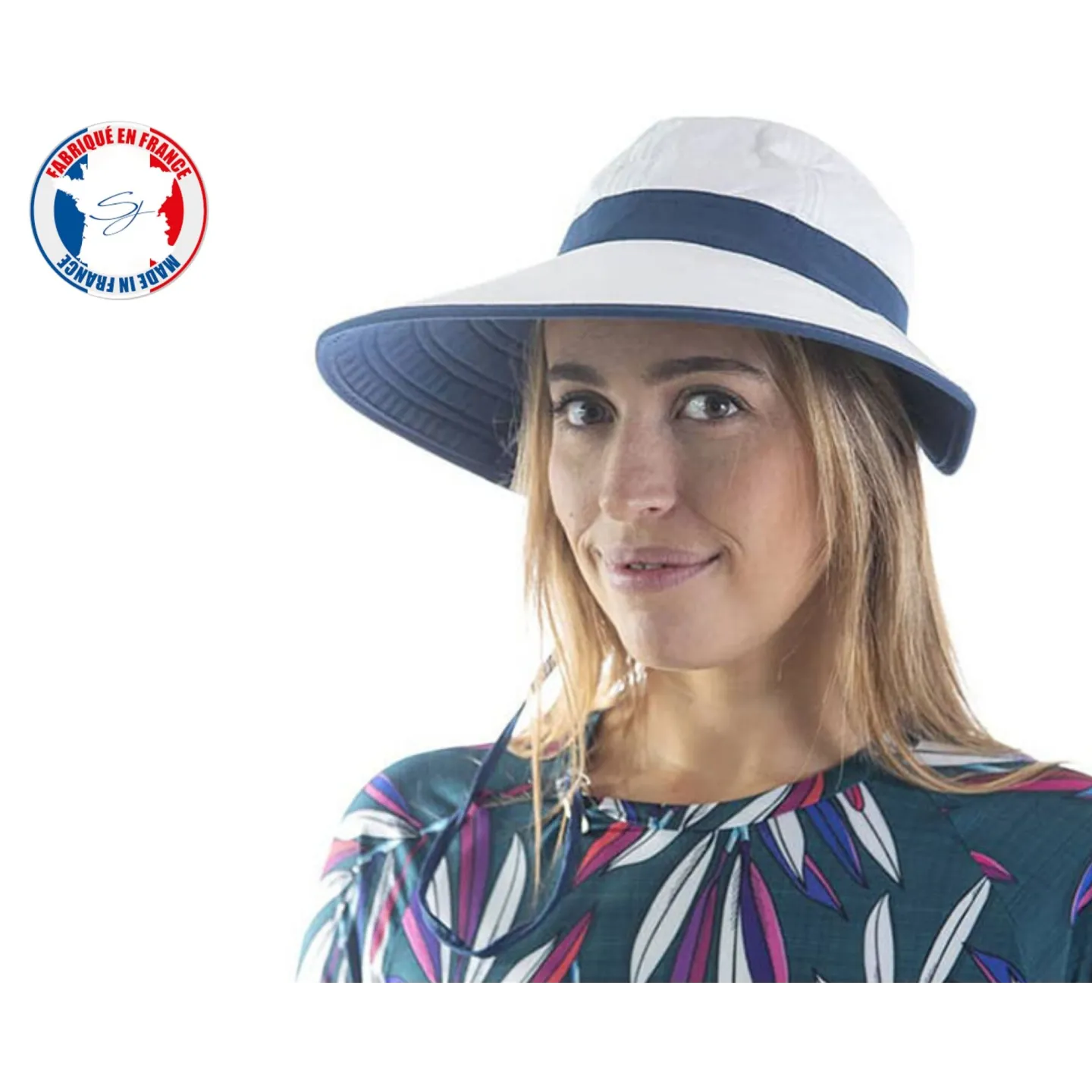 Casquette Cannoise Blanc & Bleu Marine- Soway Reference : 10560 | Chapellerie Traclet