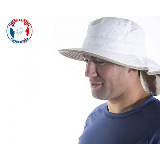 Bordeaux Medium Brim Hat with White Neck Guard - Soway Bordeaux Medium Brim Hat with White Neck Guard - Soway