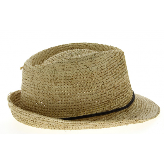 Enna Natural Raffia Straw Trilby Hat - Traclet