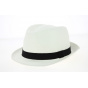 White Paper Straw Scapello Trilby Hat - Traclet