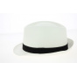 White Paper Straw Scapello Trilby Hat - Traclet