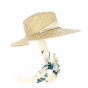 Milazzo Natural Straw Sun Hat with Scarf - Traclet