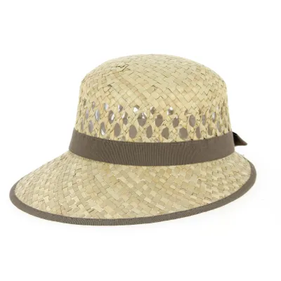 Casquette Paille Gioconda Ruban Marron- Traclet Reference : 3468 | Chapellerie Traclet