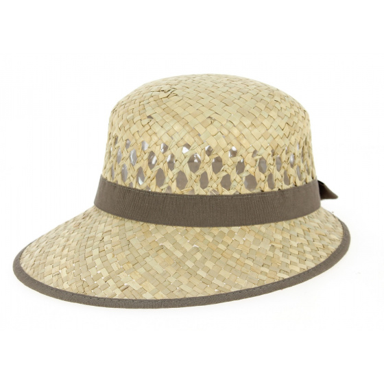 Gioconda Straw Cap with Brown Ribbon - Traclet