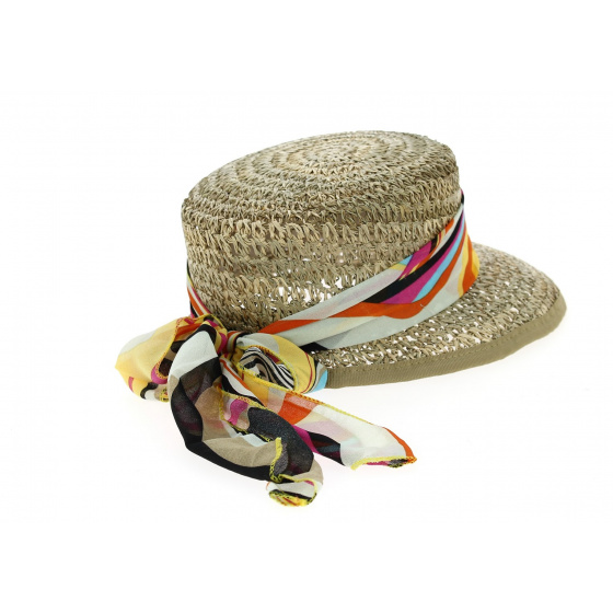 Casquette Paille San Vito Femme Foulard- Traclet
