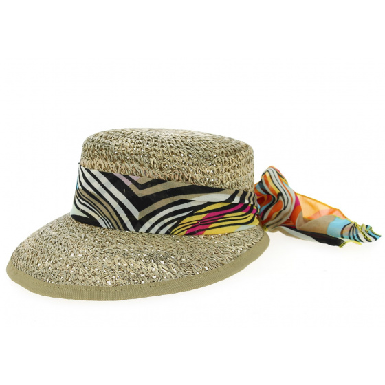 Casquette Paille San Vito Femme Foulard- Traclet