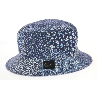 Blandine Reversible Cotton Bucket Hat Blue - Crambes Reference: 10594 | Traclet Hat Shop