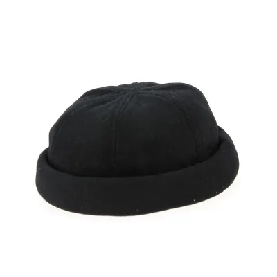Bonnet Docker Laine Noir- Traclet Reference : 10600 | Chapellerie Traclet
