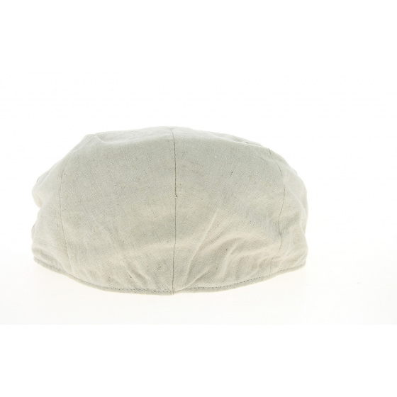 Stone Linen Flat Cap - Traclet Stone Linen Flat Cap - Traclet