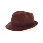 Traclet Burgundy Natural Straw Pachuca Trilby Hat
