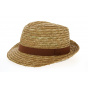 Trilby Pachuca Natural Straw Hat Caramel- Traclet