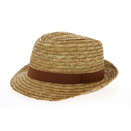 Caramel Natural Straw Pachuca Trilby Hat - Traclet