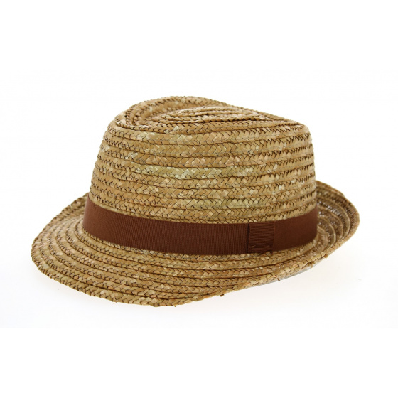 Caramel Natural Straw Pachuca Trilby Hat - Traclet