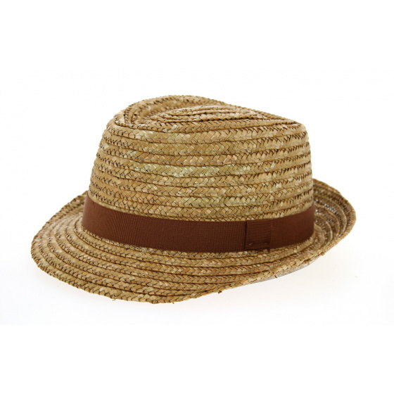 Trilby Pachuca Hat Natural Straw Caramel - Traclet