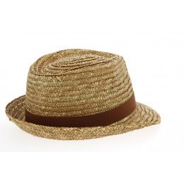Trilby Pachuca Natural Straw Hat Caramel- Traclet