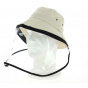 Beige Bucket Hat with Plastic Visor Protection - Traclet