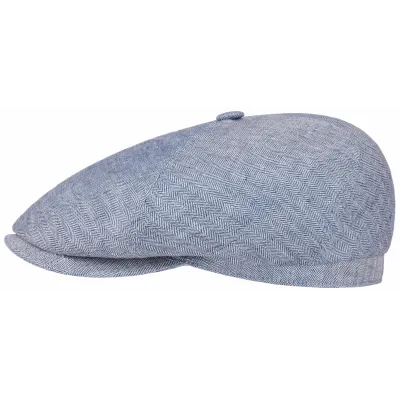 Casquette Brooklin Queens Lin Bleu Clair- Stetson Reference : 10620 | Chapellerie Traclet