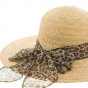 Secret Brown Leopard Straw Wide-Brimmed Hat - Herman