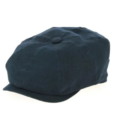 Casquette 8 Côtes Desgrange Lin Bleu Marine- Crambes Reference : 1555 | Chapellerie Traclet