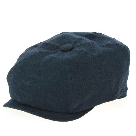 8-Panel Desgrange Navy Blue Linen Cap - Crambes