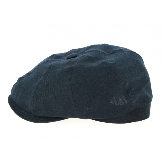 Casquette 8 Côtes Desgrange Lin Bleu Marine- Crambes Casquette 8 Côtes Desgrange Lin Bleu Marine- Crambes