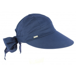 Navy Cotton Face Framer Visor Cap - Betmar