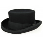 Black Felt Semi Top Hat - Fléchet