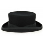 Black Felt Semi Top Hat - Fléchet