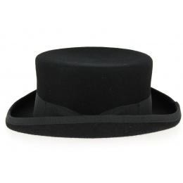Black Wool Felt Half Top Hat - Flechette