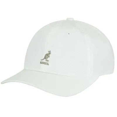 White Cotton Washed Baseball Cap - Kangol Reference: 10635 | Traclet Hat Shop