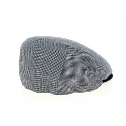Amos Cotton & Linen Navy Blue Flat Cap- Traclet