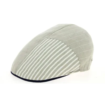 Casquette Plate Ron Beige & Jean Lin- Traclet Reference : 10638 | Chapellerie Traclet