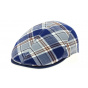 Blue Striped Cotton Teddy Flat Cap - Traclet