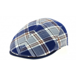 Casquette Plate Teddy Coton Rayure Bleue- Traclet