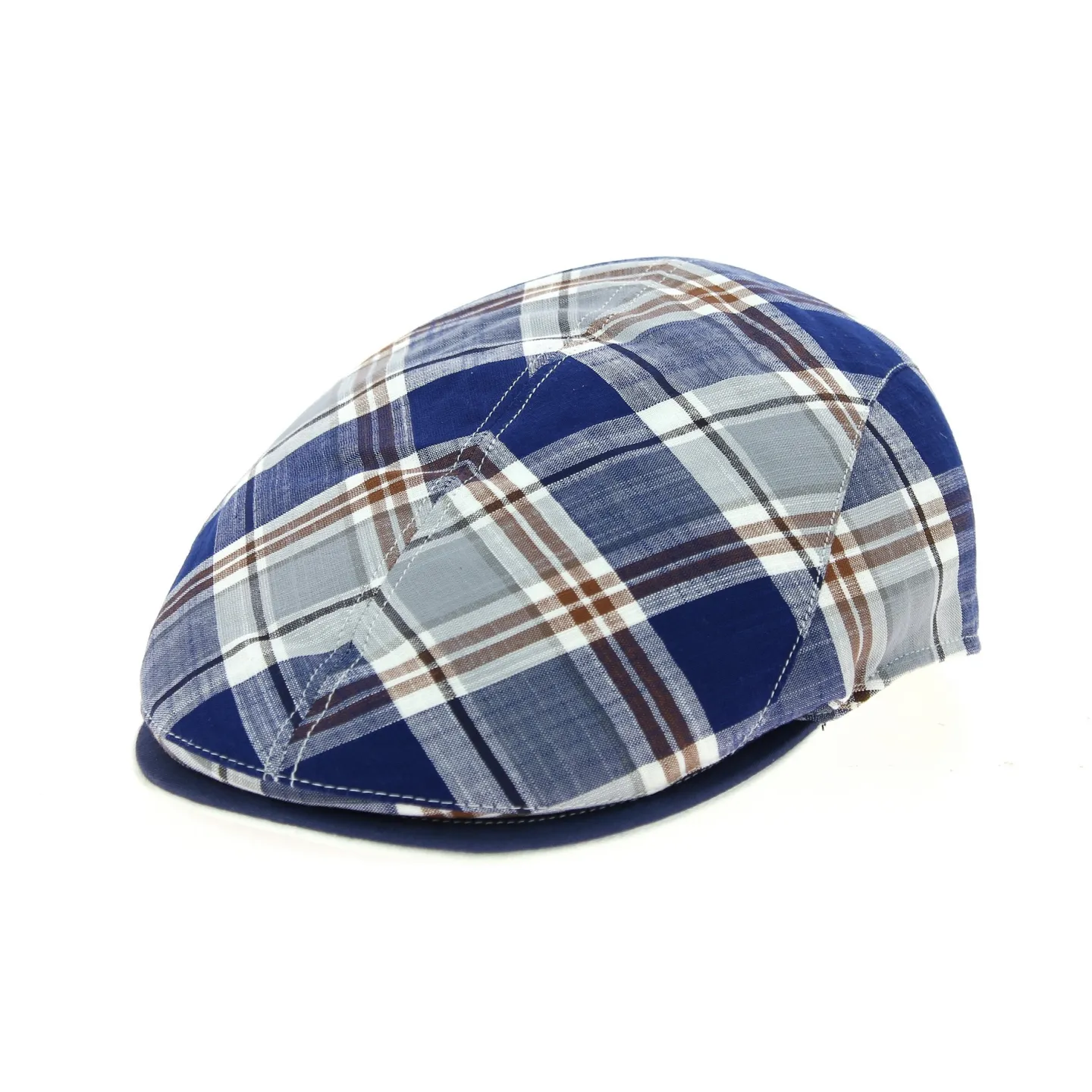 Casquette Plate Teddy Coton Rayure Bleue- Traclet Reference : 10639 | Chapellerie Traclet